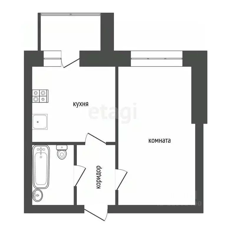 1-к кв. Воронежская область, Воронеж ул. Ворошилова, 31а (29.5 м) - Фото 1
