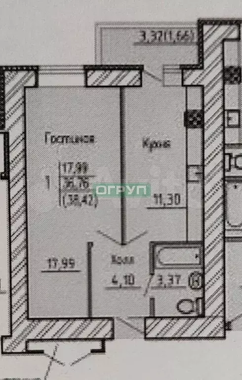 1-к. квартира, 38 м, 10/16 эт. - Фото 0