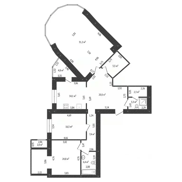 3-к кв. Башкортостан, Уфа ул. Цюрупы, 79 (132.3 м) - Фото 1