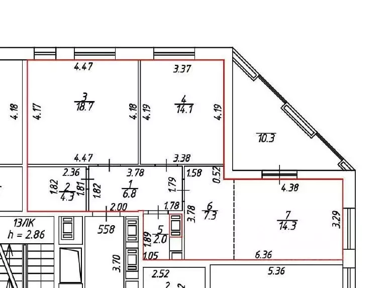 2-к кв. Санкт-Петербург наб. Миклухо-Маклая, 1к1 (67.5 м) - Фото 1