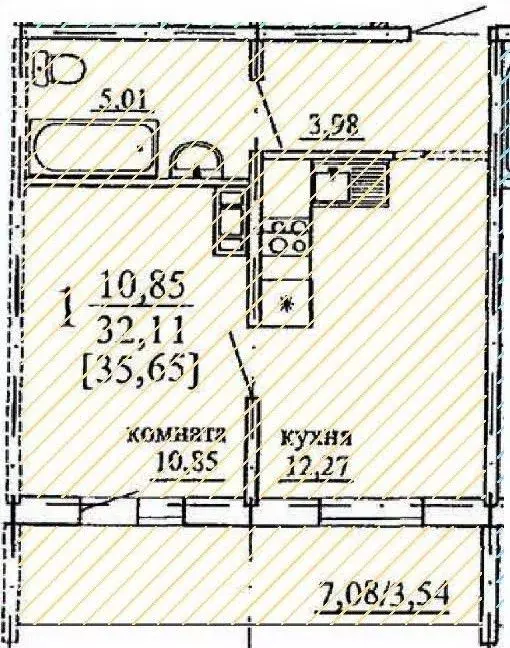 1-к кв. Челябинская область, Челябинск ул. Кулибина (35.65 м) - Фото 0