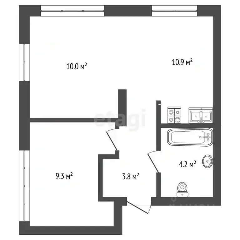 1-к кв. Тюменская область, Тюмень Новгородская ул., 22 (35.0 м) - Фото 1