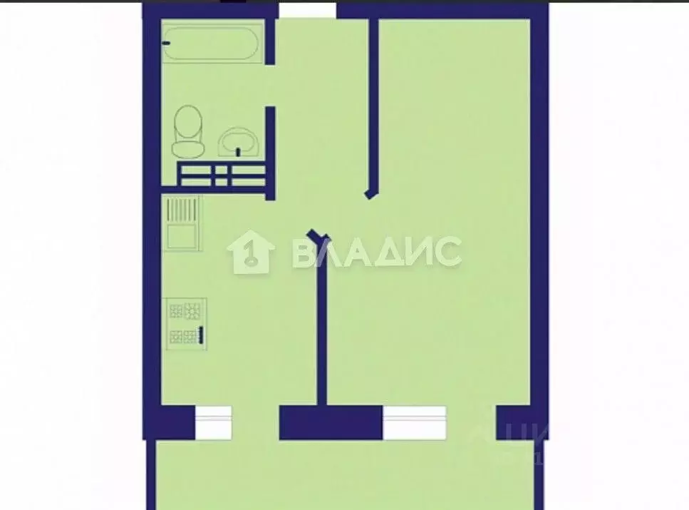 1-к кв. Воронежская область, Воронеж Троицкий кв-л, Олимпийский ... - Фото 2