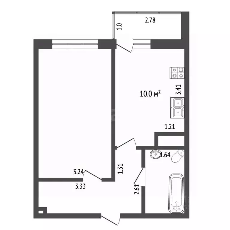 1-к кв. Самарская область, Самара просп. Карла Маркса, 4А (40.5 м) - Фото 1