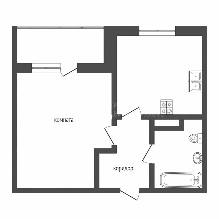 1-комнатная квартира: Дударева, улица Сергея Джанбровского, 19 (45.6 ... - Фото 0