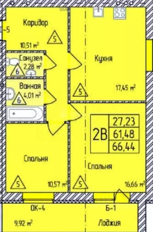 2-к кв. Владимирская область, Ковров ул. Горького, 1 (66.44 м) - Фото 0