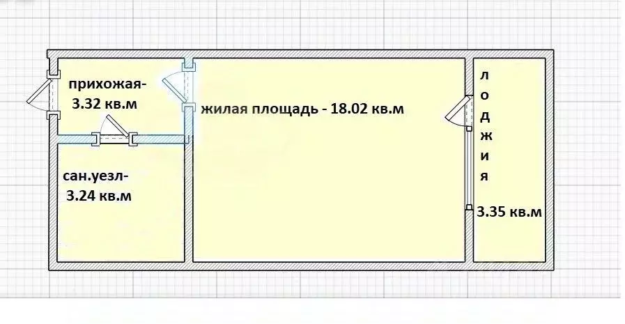 Студия Санкт-Петербург аллея Арцеуловская, 21 (25.0 м) - Фото 0