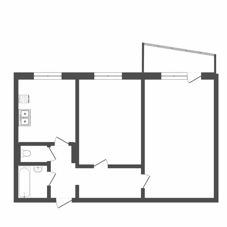 2-комнатная квартира: Тюмень, улица Елизарова, 30 (50 м) - Фото 0
