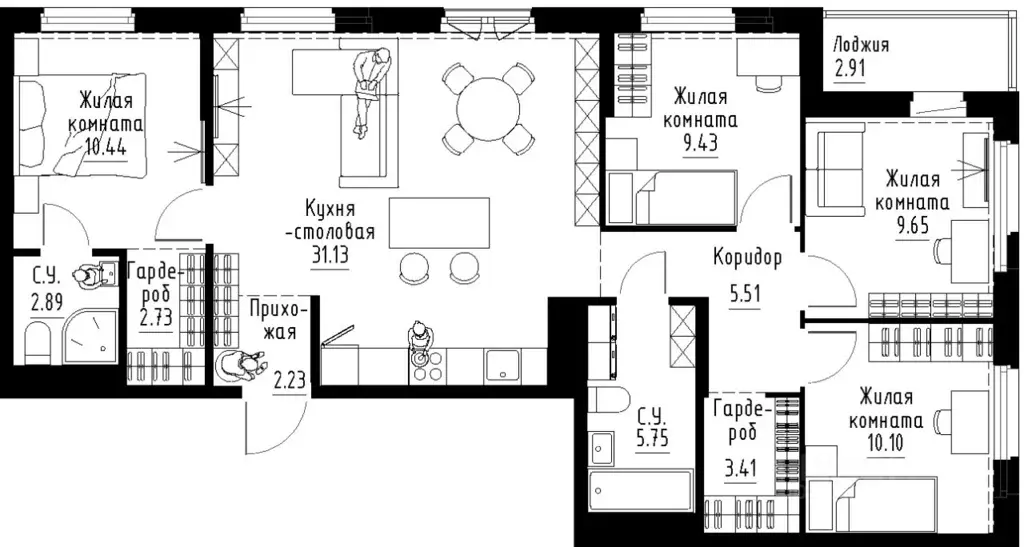 4-к кв. Свердловская область, Екатеринбург бул. Золотистый, 17 (95.1 ... - Фото 1