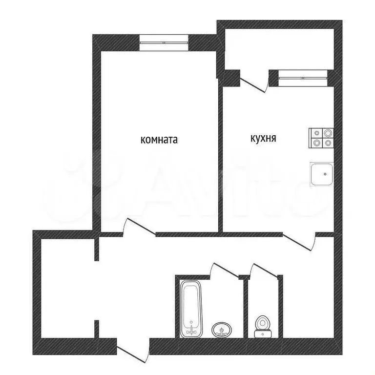 1-к. квартира, 48 м, 5/5 эт. - Фото 0