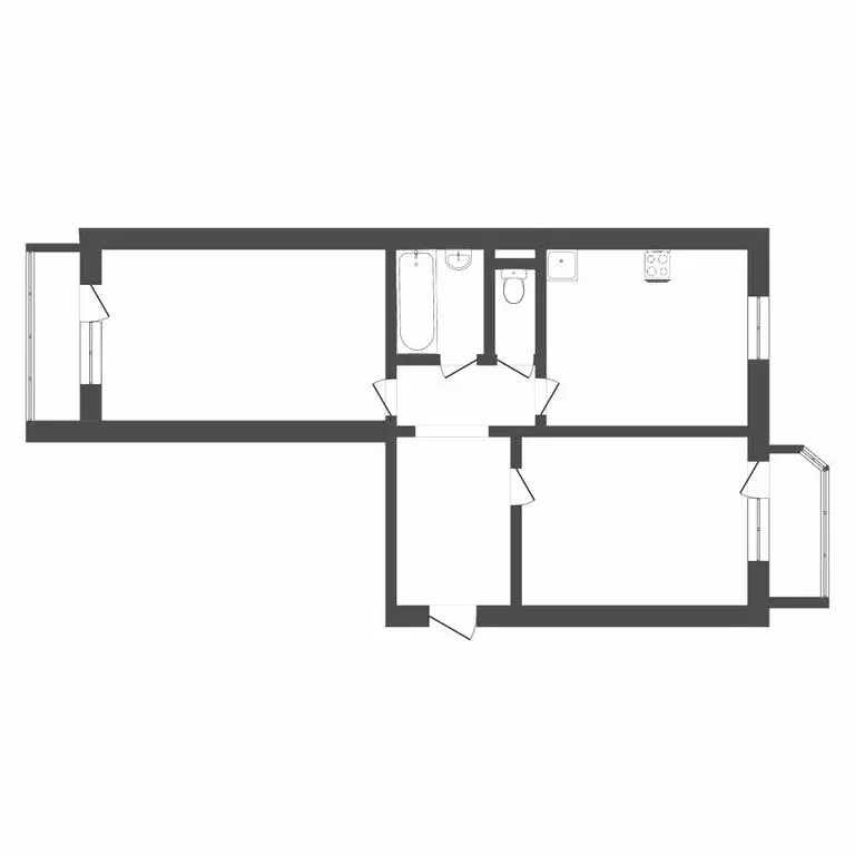 2-комнатная квартира: Тюмень, улица Пермякова, 74к1 (66.9 м) - Фото 1