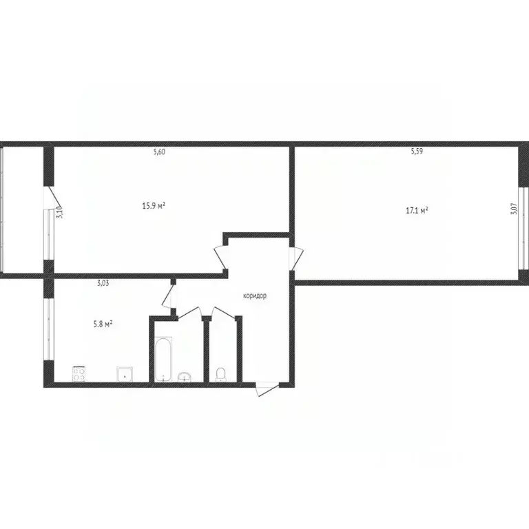 2-к кв. Белгородская область, Белгород ул. Костюкова, 73 (47.0 м) - Фото 1