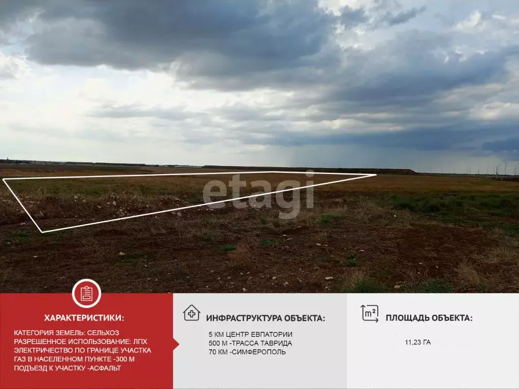 Участок в Крым, Сакский район, с. Суворовское ул. Северная (1123.2 ... - Фото 1