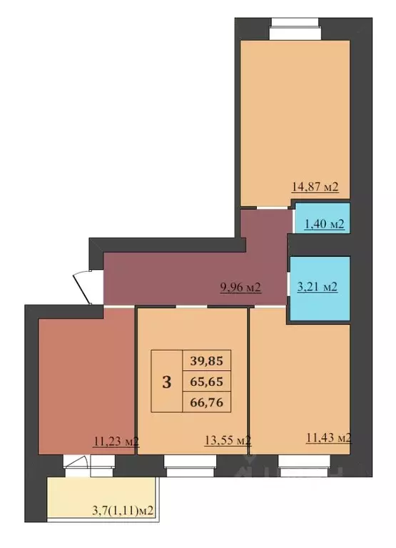 3-к кв. Ярославская область, Ярославль Северный жилрайон, 15-й мкр,  ... - Фото 1