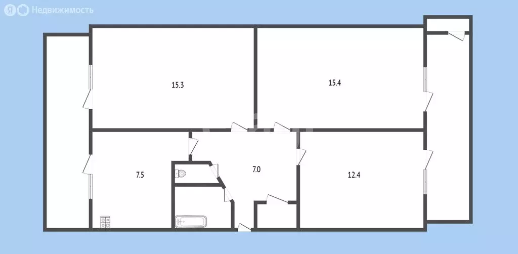 3-комнатная квартира: Черкесск, улица Лободина, 74 (61.1 м) - Фото 1