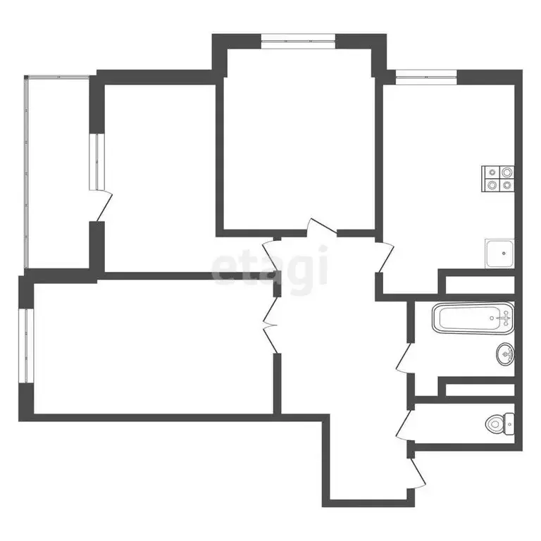 3-комнатная квартира: село Осиновая Гора, улица Аркадия Шипунова, 4 ... - Фото 1