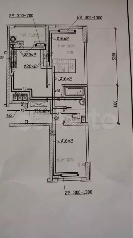 2-к. квартира, 57,5 м, 20/22 эт. - Фото 0