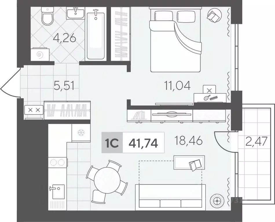 1-к кв. Тюменская область, Тюмень Скандиа.Квартал в Комарово Парк ... - Фото 1