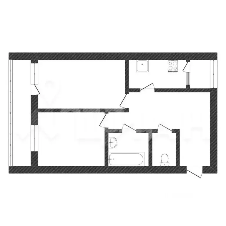 2-к кв. орловская область, орел ул. гайдара, 36 (50.5 м) - Фото 1