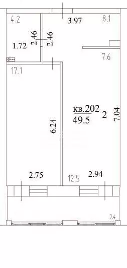 2-к кв. Томская область, Томск ул. Аркадия Иванова, 21 (49.5 м) - Фото 1