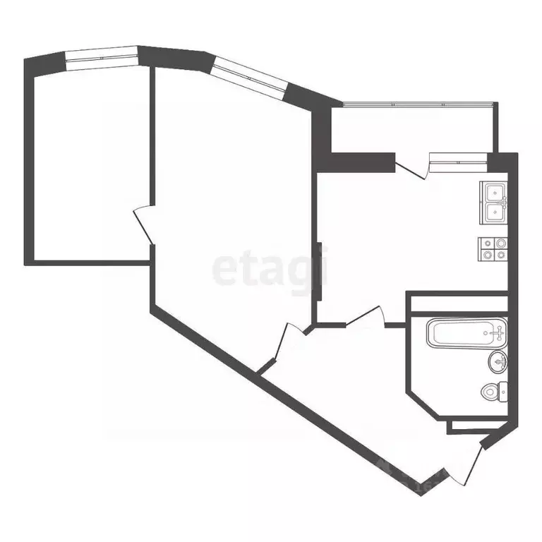 2-к кв. Саха (Якутия), Якутск ул. Губина, 11 (54.6 м) - Фото 1
