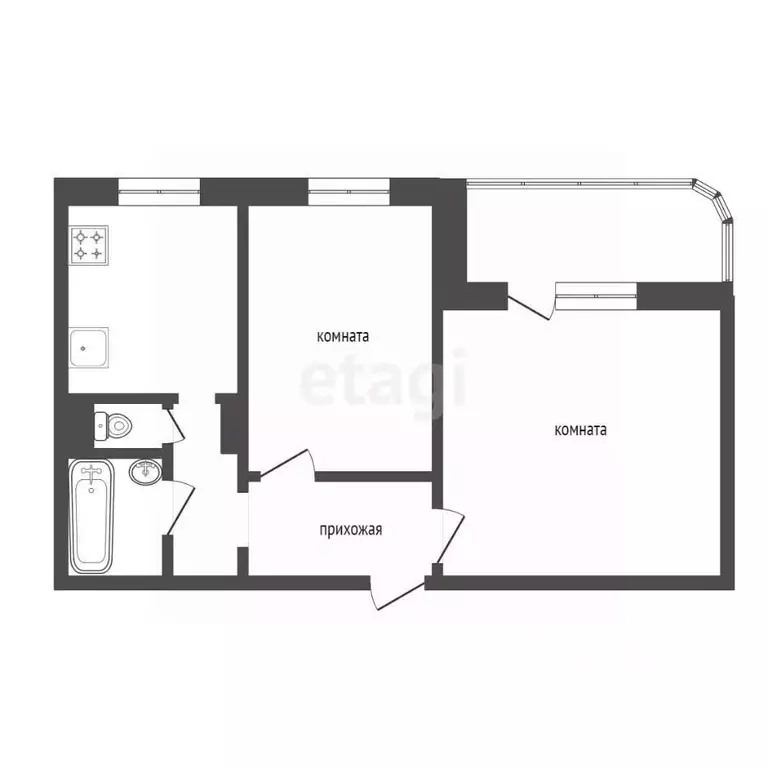 2-к кв. Красноярский край, Красноярск просп. Металлургов, 51 (53.4 м) - Фото 1