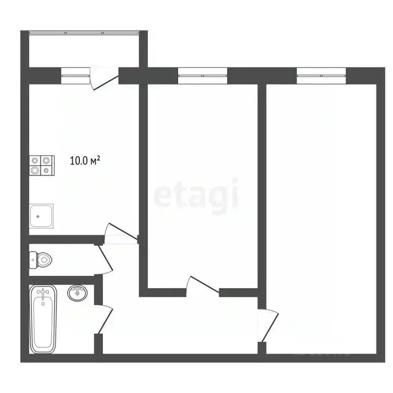 2-к кв. Московская область, Раменское ул. Молодежная, 27 (55.1 м) - Фото 2