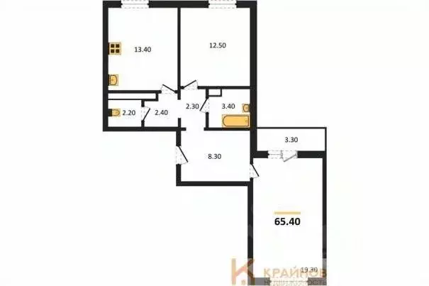 2-к кв. Воронежская область, Воронеж ул. Шидловского, 22 (65.4 м) - Фото 0