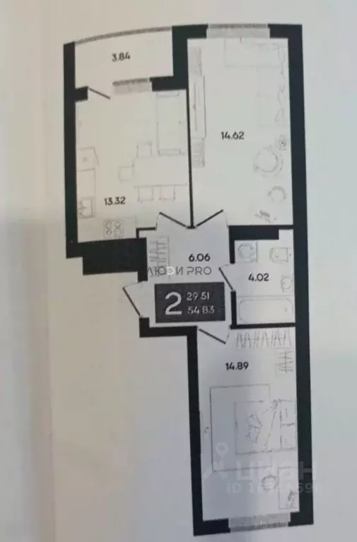 2-к кв. Башкортостан, Уфа ул. Генерала Ишбулатова, 8/2 (52.7 м) - Фото 2