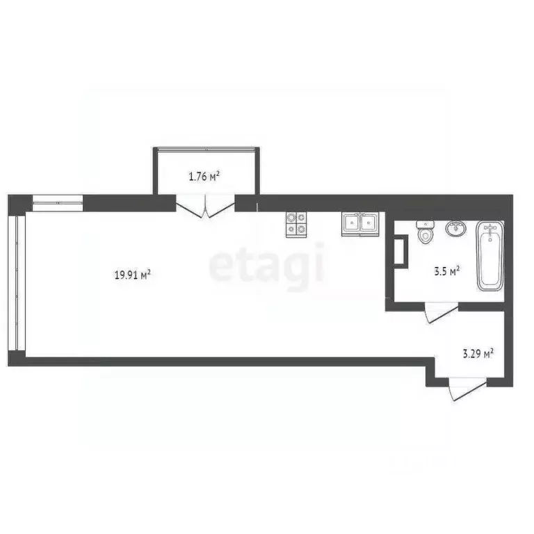 Студия Крым, Сакский район, с. Фрунзе ул. Мира (19.9 м) - Фото 2