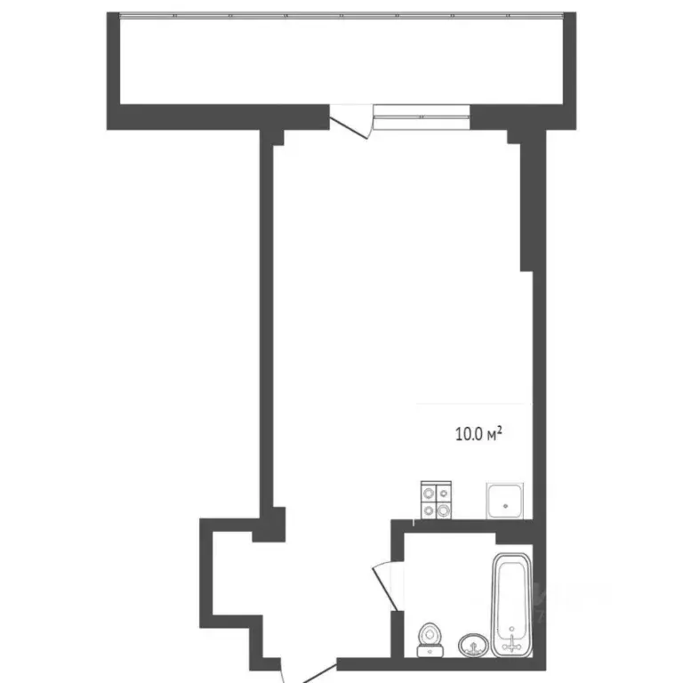 Студия Тюменская область, Тюмень Кремлевская ул., 112к4 (34.0 м) - Фото 2