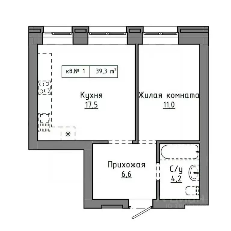 1-к кв. Алтайский край, Барнаул Интернациональная ул., 81 (39.3 м) - Фото 0