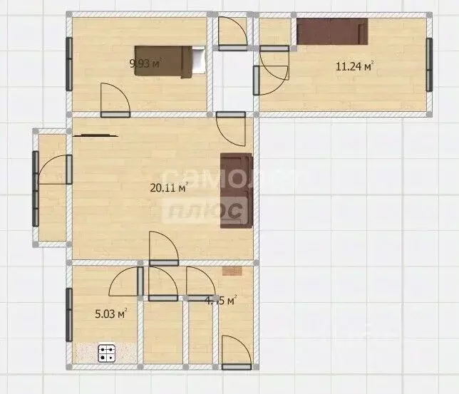 3-к кв. Башкортостан, Уфа ул. Цюрупы, 108/1 (55.1 м) - Фото 2