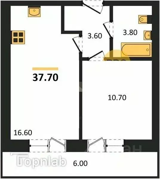 1-к кв. Владимирская область, Гусь-Хрустальный ул. Свердлова (37.7 м) - Фото 2