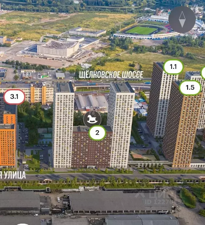 2-к кв. Москва Амурская ул., 2к2 (58.3 м) - Фото 1