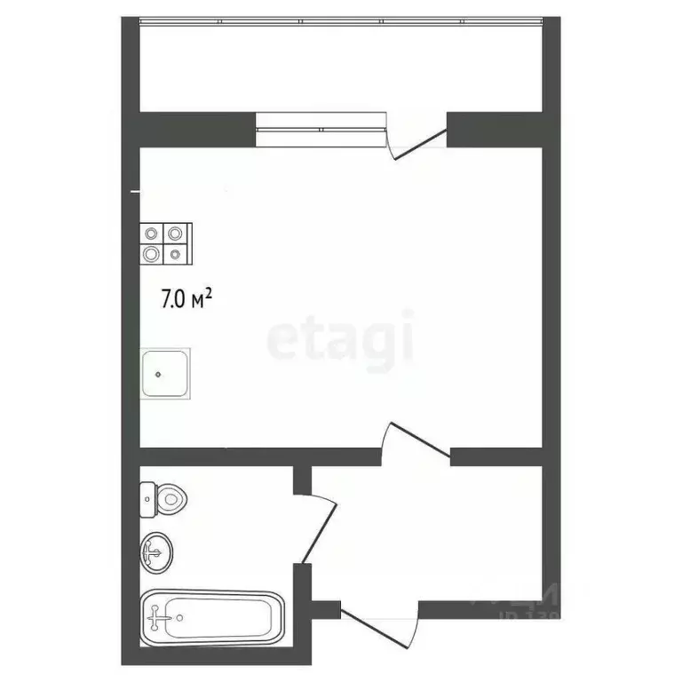 Студия Тюменская область, Тюмень ул. Газопромысловая, 8 (23.0 м) - Фото 2