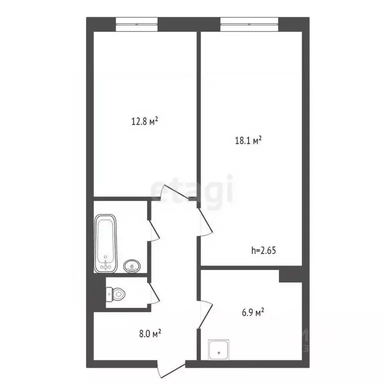 2-к кв. Красноярский край, Красноярск ул. Вильского, 12 (49.5 м) - Фото 2