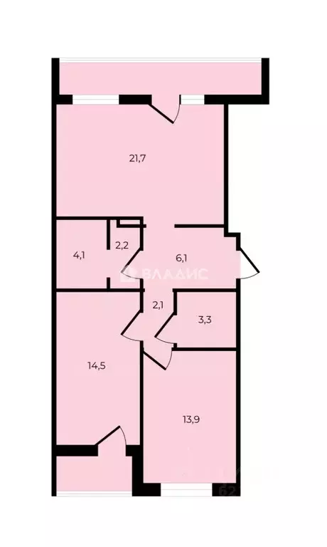 2-к кв. Санкт-Петербург просп. Энгельса, 31 (67.9 м) - Фото 2