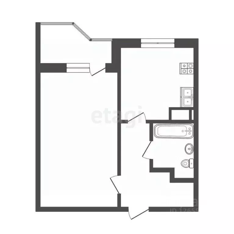 1-к кв. Костромская область, Кострома проезд Южный, 3 (35.5 м) - Фото 1