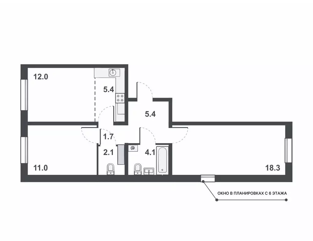 3-комнатная квартира: Киров, Прибрежный бульвар, 6 (60 м) - Фото 0