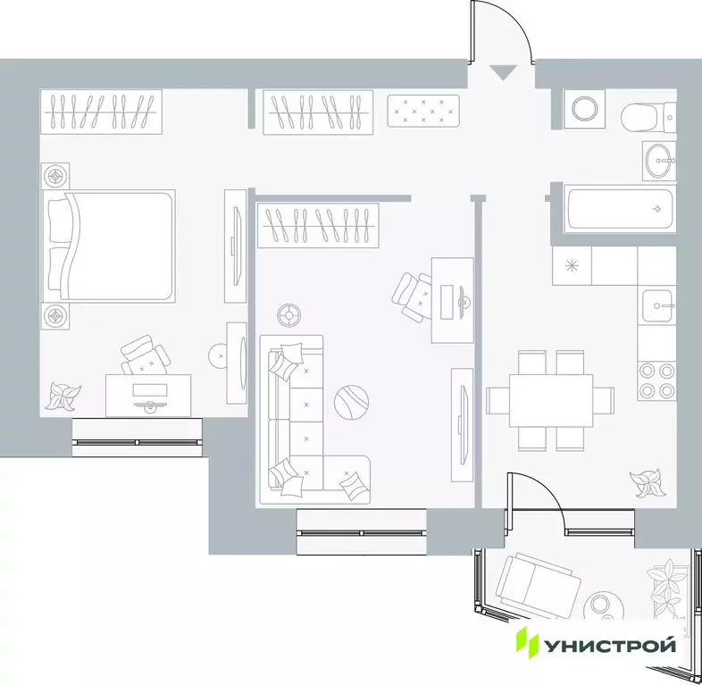 2-к кв. Пермский край, Пермь Рионская ул., 4А (55.69 м) - Фото 1