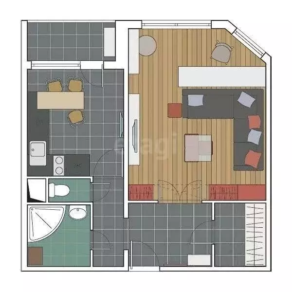 1-комнатная квартира: Тула, улица Хворостухина, 31 (43.4 м) - Фото 1