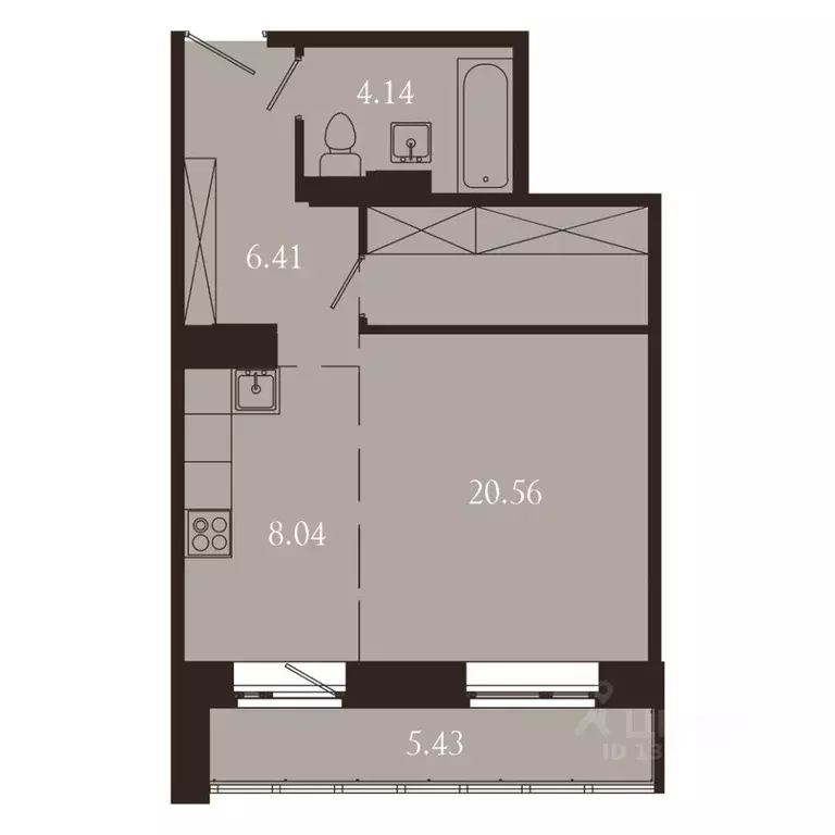 1-к кв. Иркутская область, Иркутск Советская ул., 115/1 (44.58 м) - Фото 1