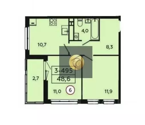 2-к кв. Москва Сосенское поселение, просп. Куприна, 7к3 (48.6 м) - Фото 2