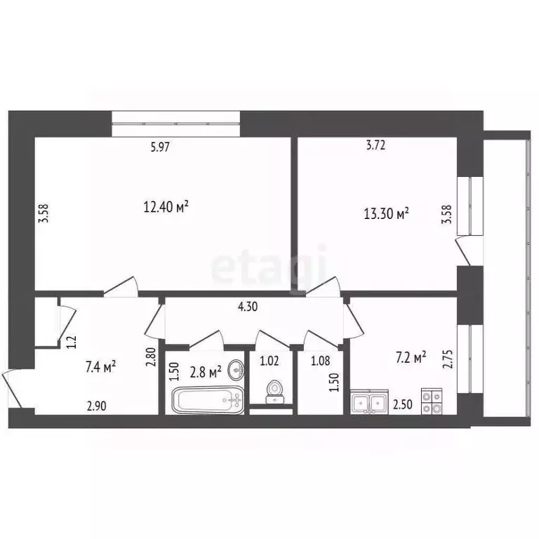 2-к кв. Удмуртия, Ижевск Пушкинская ул., 272 (60.6 м) - Фото 0