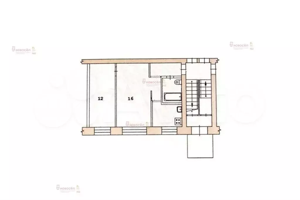 2-к. квартира, 42 м, 1/5 эт. - Фото 0