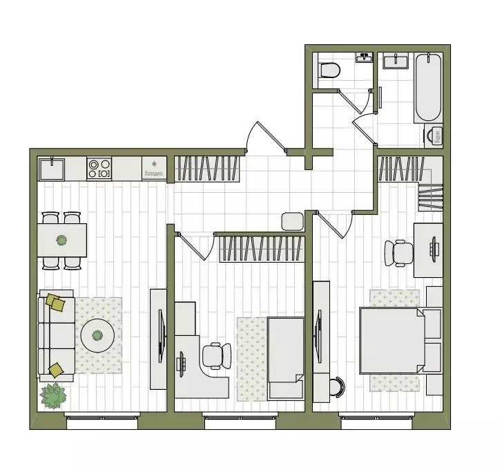 3-комнатная квартира: Киров, Чистопрудненская улица, 13А (64.5 м) - Фото 1