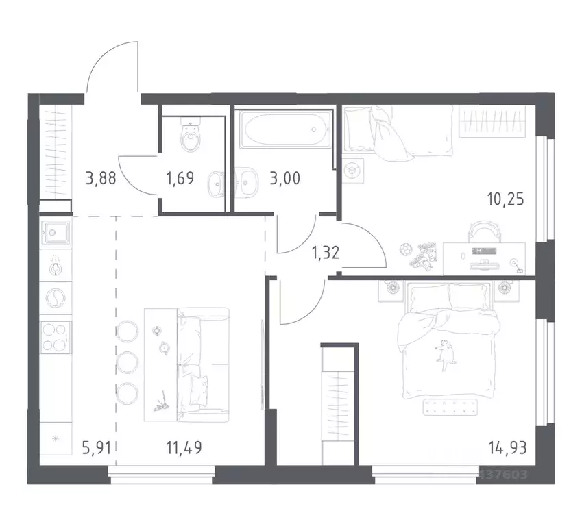 2-к кв. Ростовская область, Ростов-на-Дону Донские Легенды жилой ... - Фото 1
