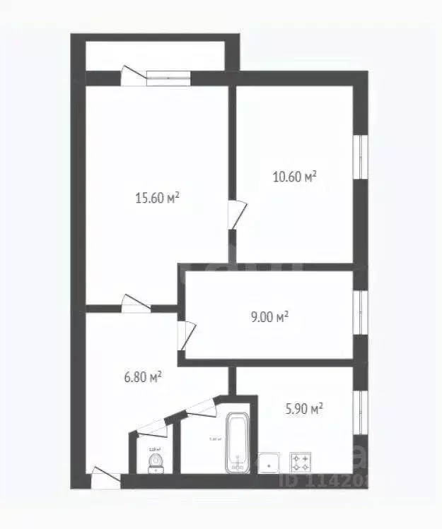 3-к кв. Воронежская область, Борисоглебск Сенная ул., 74А (51.0 м) - Фото 2
