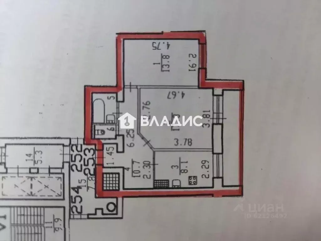 2-к кв. Санкт-Петербург ул. Бутлерова, 13 (54.0 м) - Фото 2